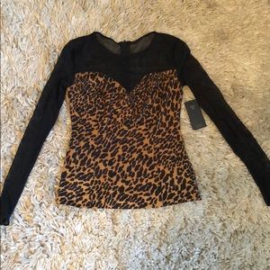 GUESS Cheetah Zip Up Top
